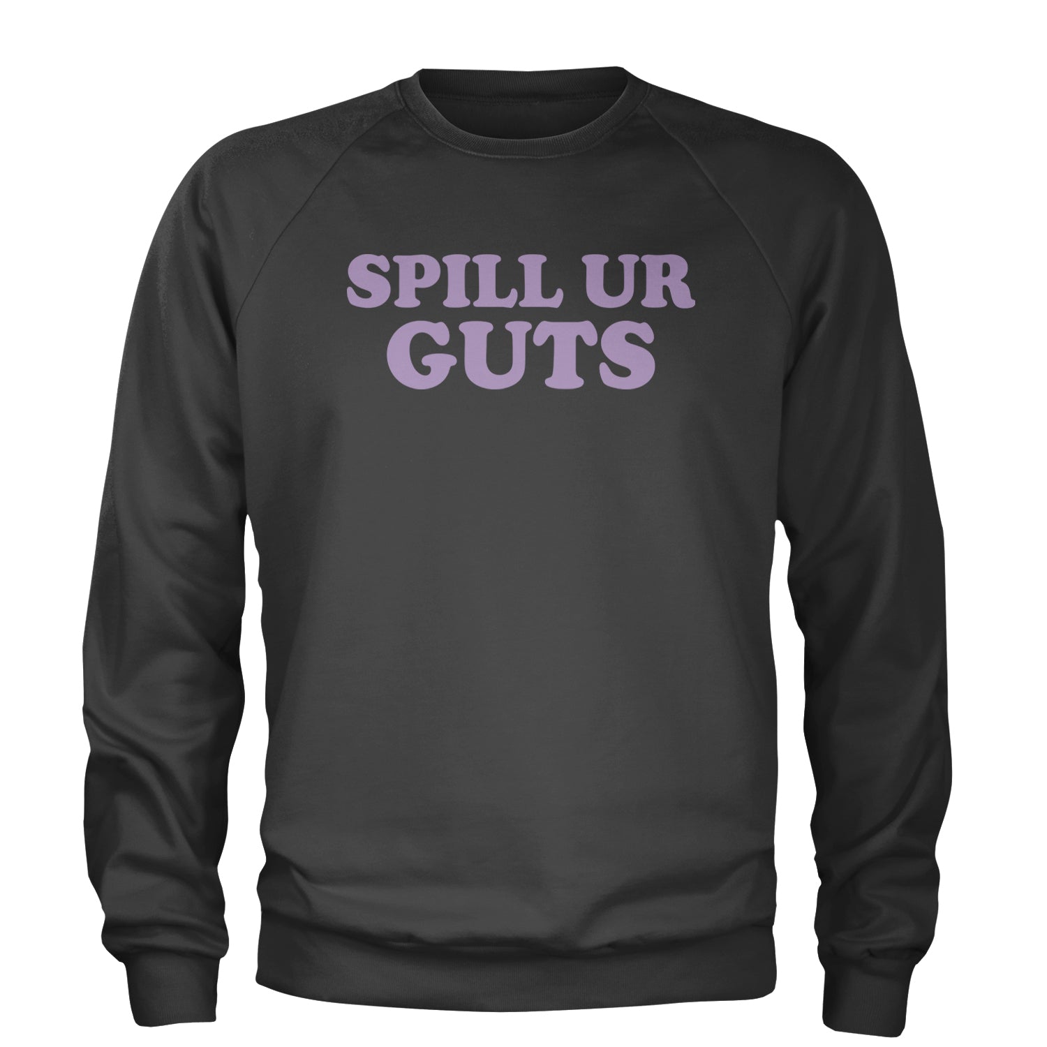 Spill Ur Guts Music Adult Crewneck Sweatshirt Charcoal Grey