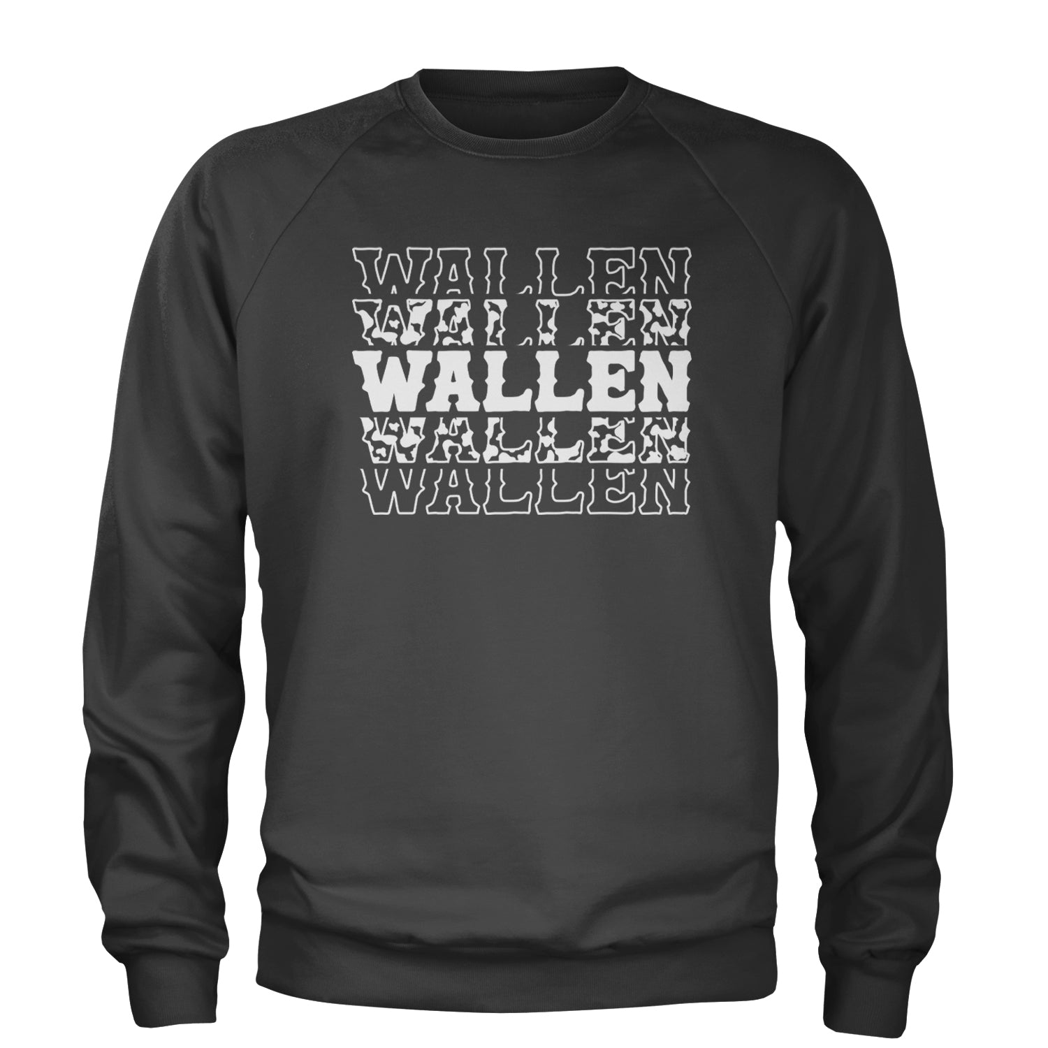 Wallen Country Music Western Adult Crewneck Sweatshirt Charcoal Grey