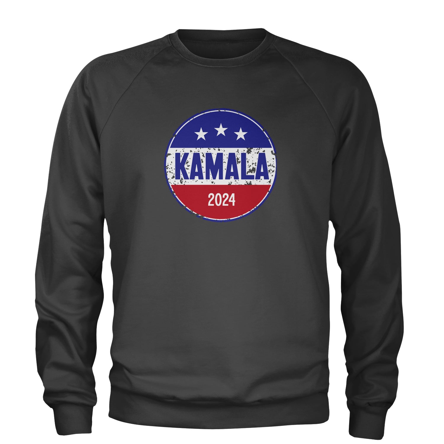 Kamala Badge 2024 - Kamala Harris For President 2024 Adult Crewneck Sweatshirt Charcoal Grey