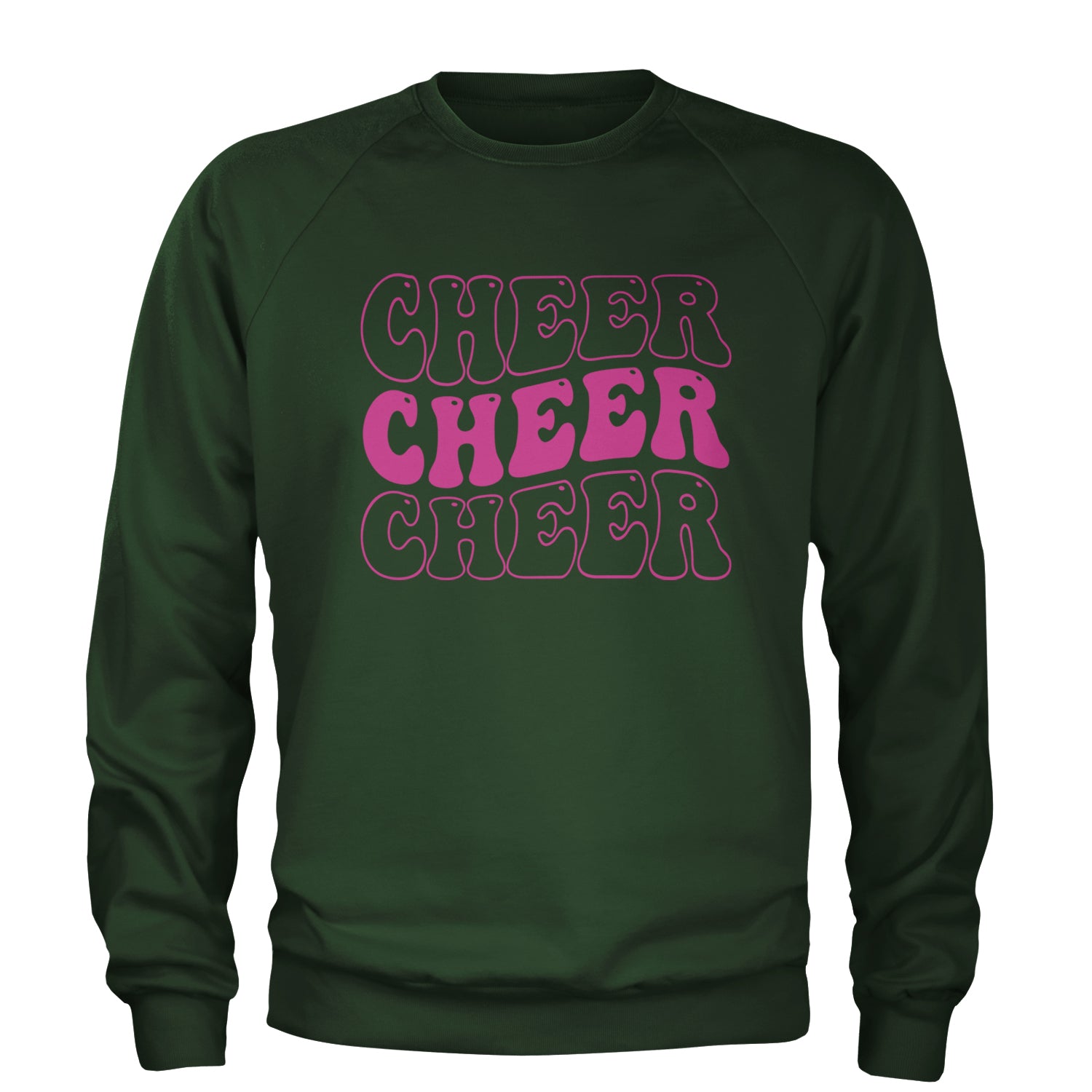 Cheer Cheer Cheer Adult Crewneck Sweatshirt Forest Green