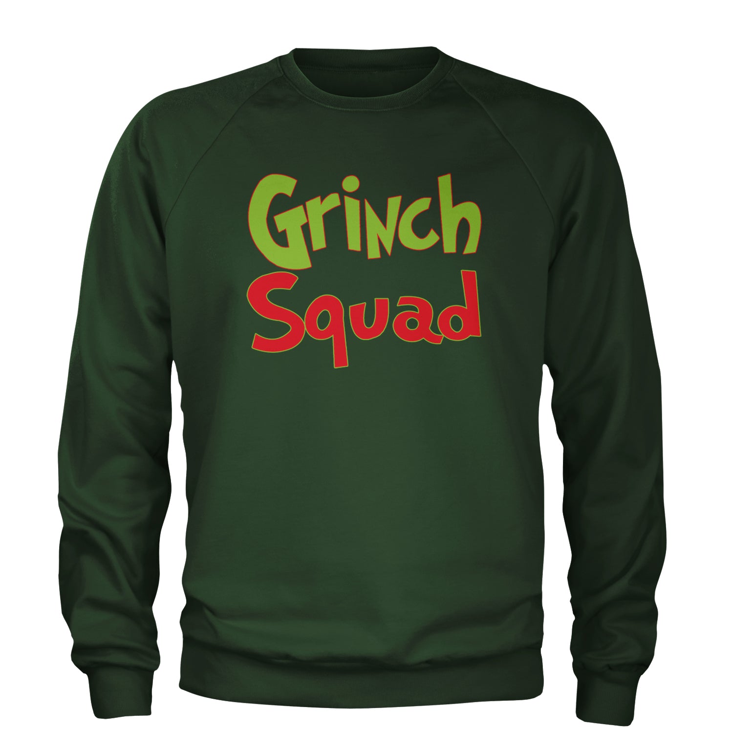 Gr-nch Squad Jolly Grinchmas Merry Christmas Adult Crewneck Sweatshirt Forest Green