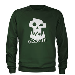 Ork Miniature Tabletop Wargaming Waagh Adult Crewneck Sweatshirt Forest Green