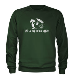 We Do Not Eat Our Allies Fourth Wing Basgiath Adult Crewneck Sweatshirt Forest Green