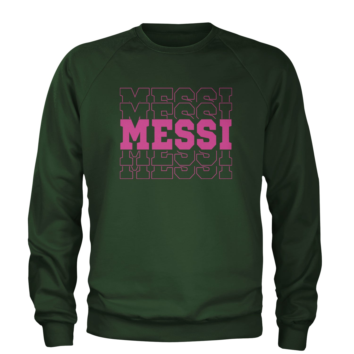 Messi Miami Futbol Adult Crewneck Sweatshirt Forest Green