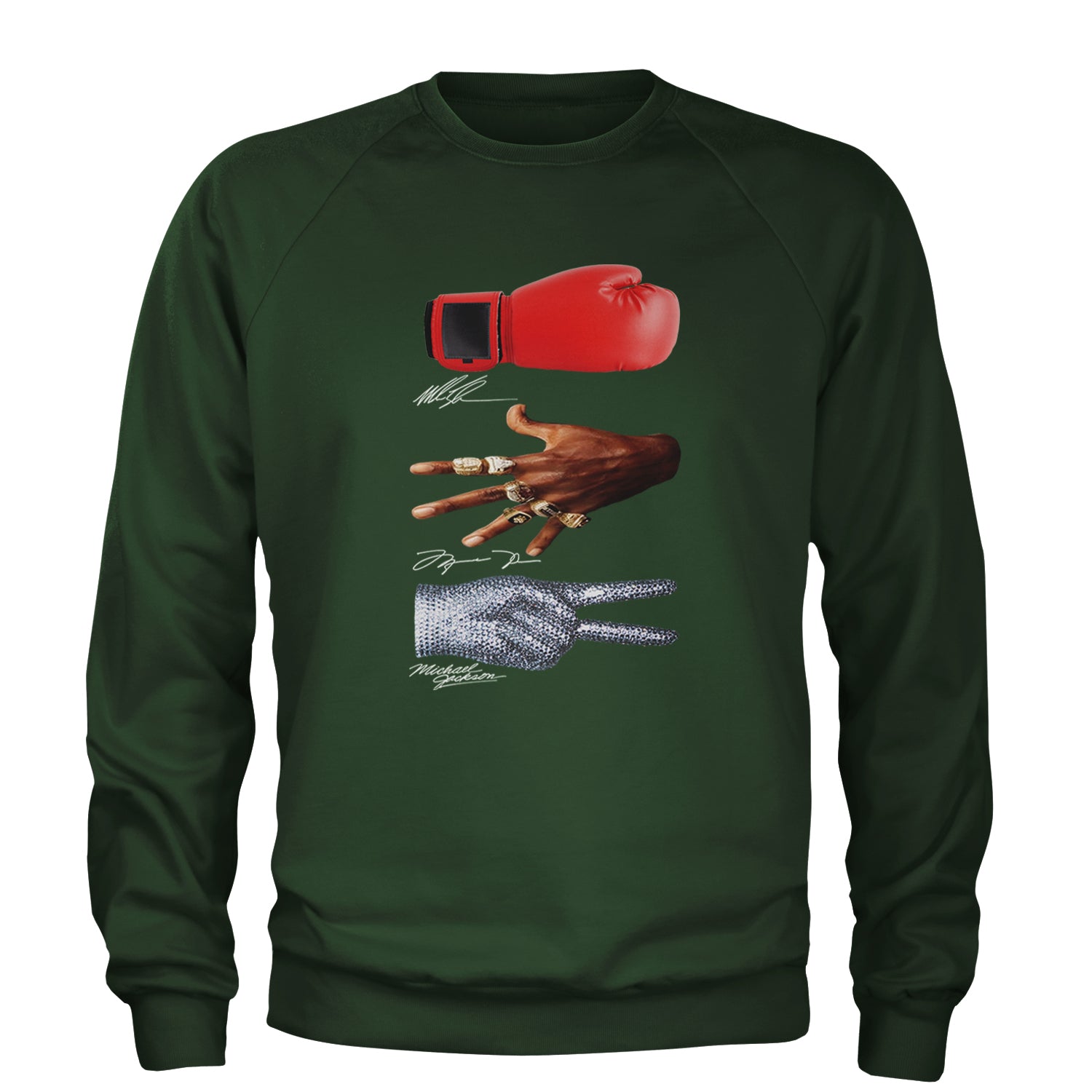 Tyson Jordan Jackson Iconic Michaels Adult Crewneck Sweatshirt Forest Green