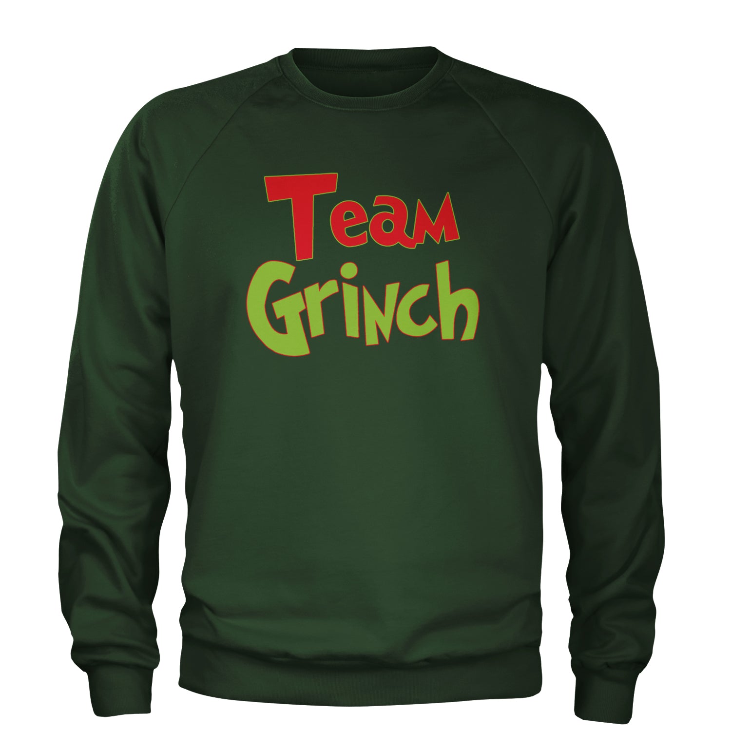 Team Gr-nch Jolly Grinchmas Merry Christmas Adult Crewneck Sweatshirt Forest Green