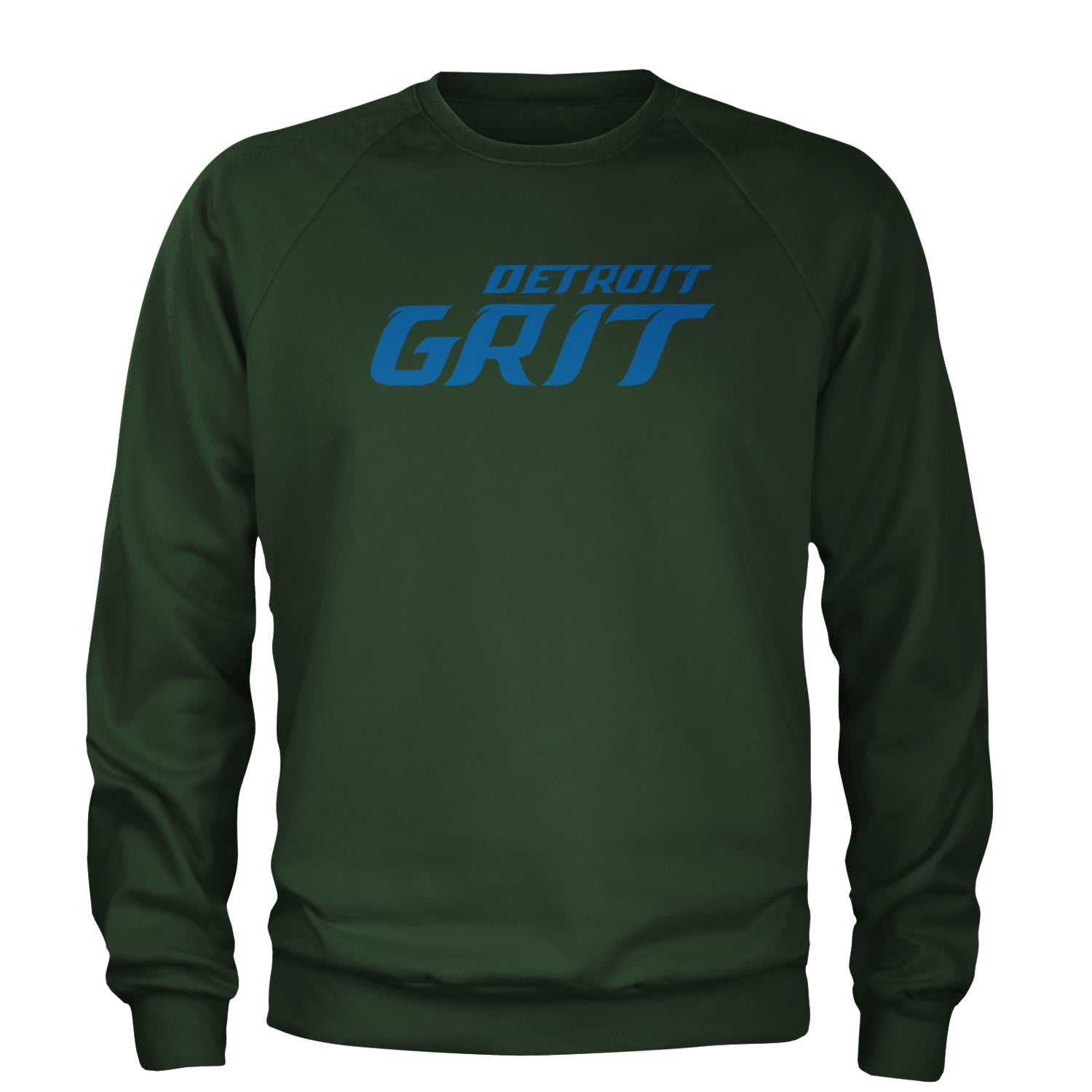 Grit Detroit Football Hard Knocks Adult Crewneck Sweatshirt Forest Green