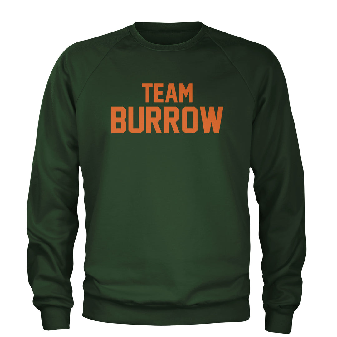 Team Burrow Cincinnati Adult Crewneck Sweatshirt Forest Green