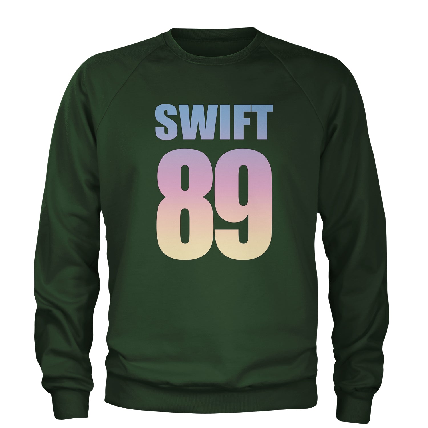 Lover Era Swift 89 Birth Year Music Fan TTPD Adult Crewneck Sweatshirt Forest Green