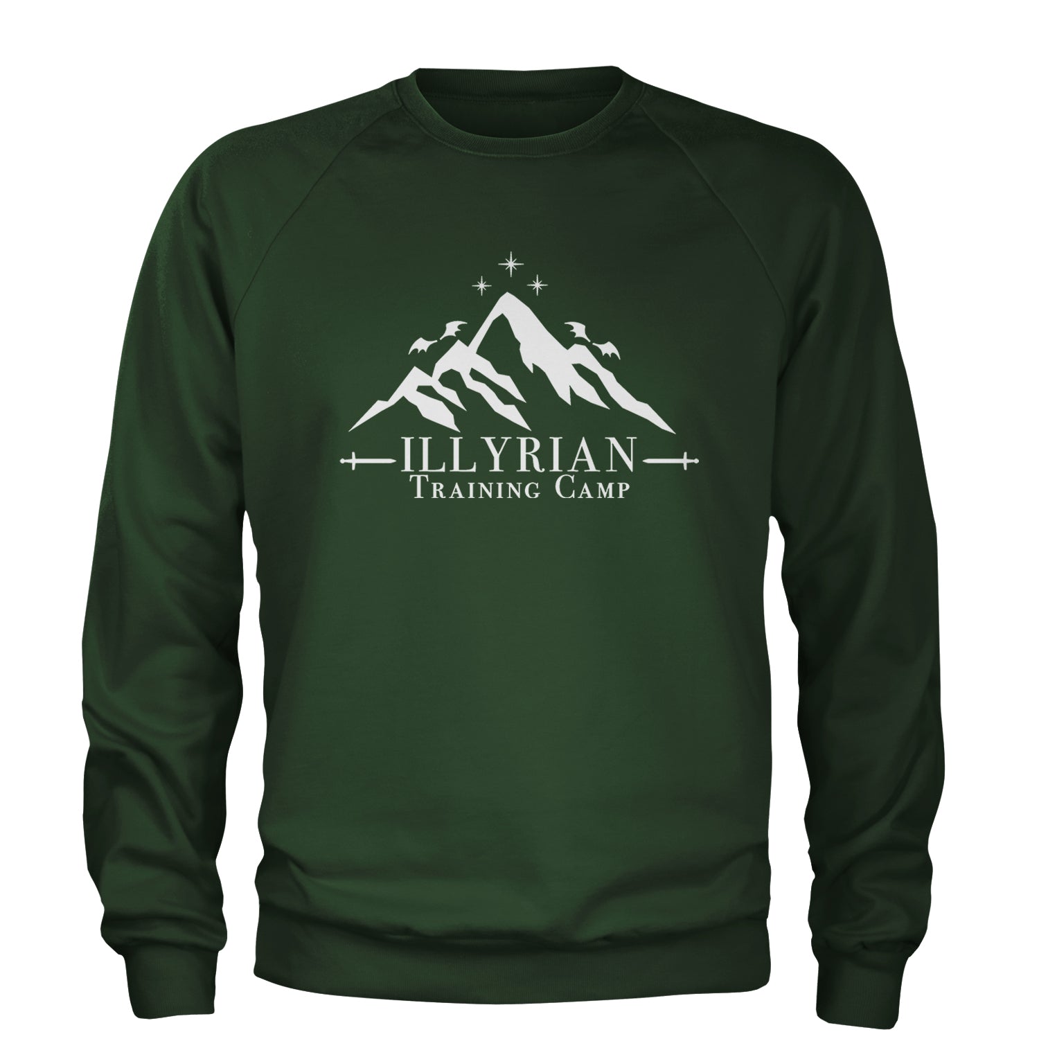 Illyrian Training Camp Night Court Adult Crewneck Sweatshirt Forest Green