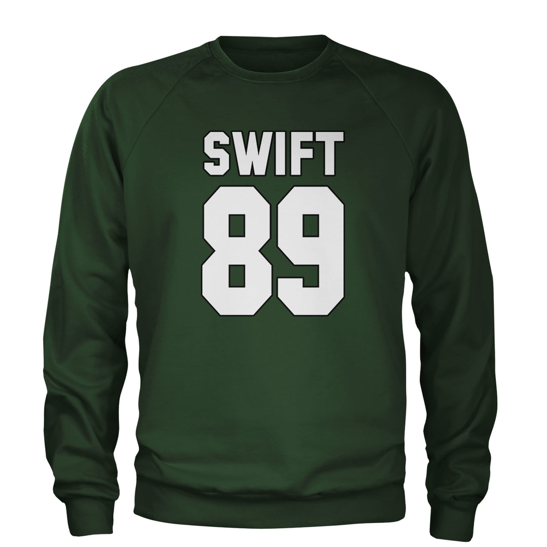 Swift 89 Birth Year Music Fan Era Poets Department Lover Adult Crewneck Sweatshirt Forest Green