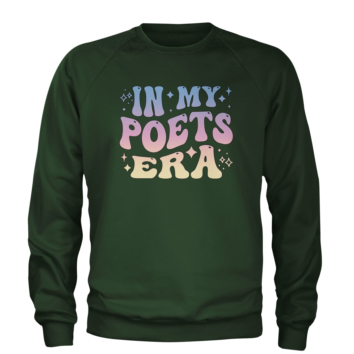 In My Poet Era Tie Dye TTPD Music Adult Crewneck Sweatshirt Forest Green