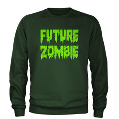 Future Zombie Horror Adult Crewneck Sweatshirt Forest Green