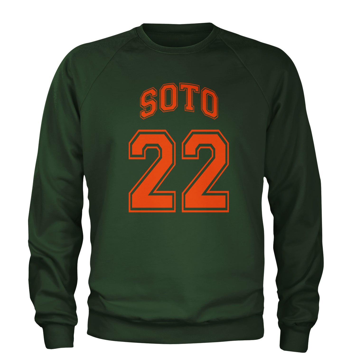 Soto Number 22 Adult Crewneck Sweatshirt Forest Green