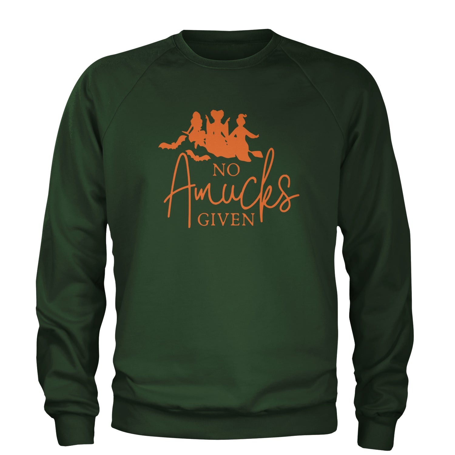 No Amucks Given Hocus Pocus Adult Crewneck Sweatshirt Forest Green