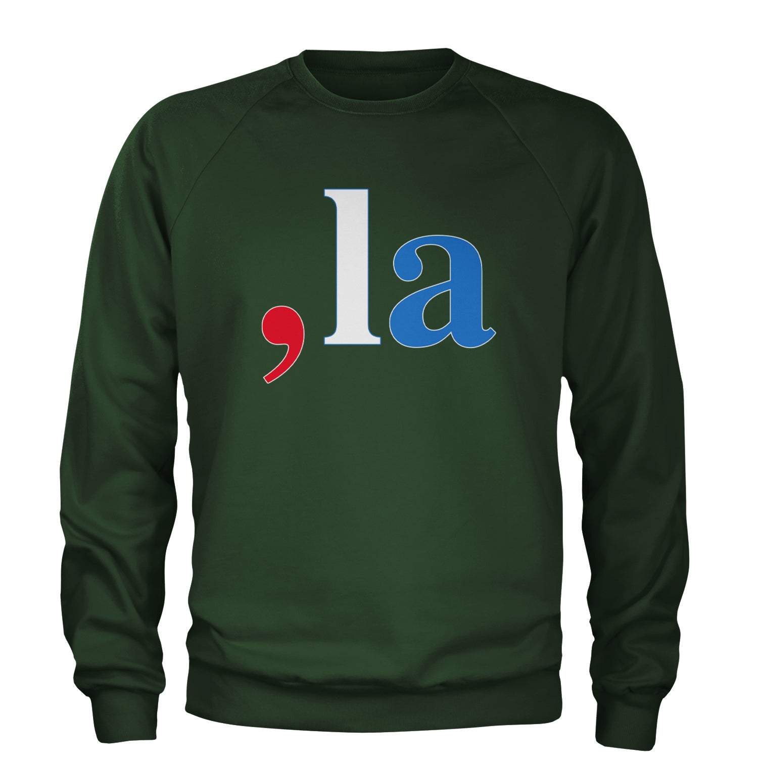 Comma-La - Support Kamala Harris For President 2024 Adult Crewneck Sweatshirt Forest Green