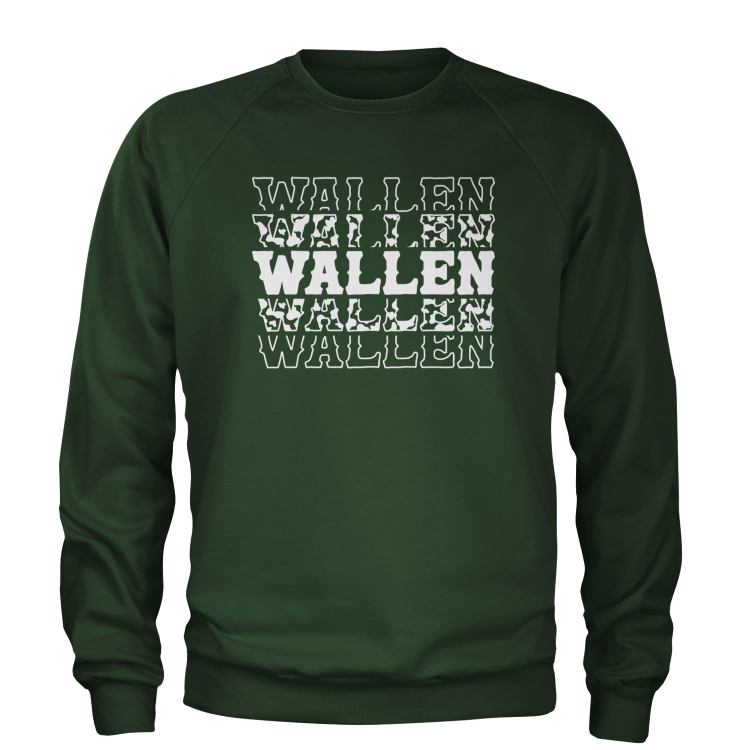 Wallen Country Music Western Adult Crewneck Sweatshirt Forest Green