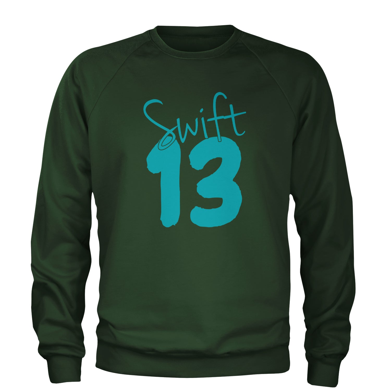 13 Swift 13 Lucky Number Era TTPD Adult Crewneck Sweatshirt Forest Green