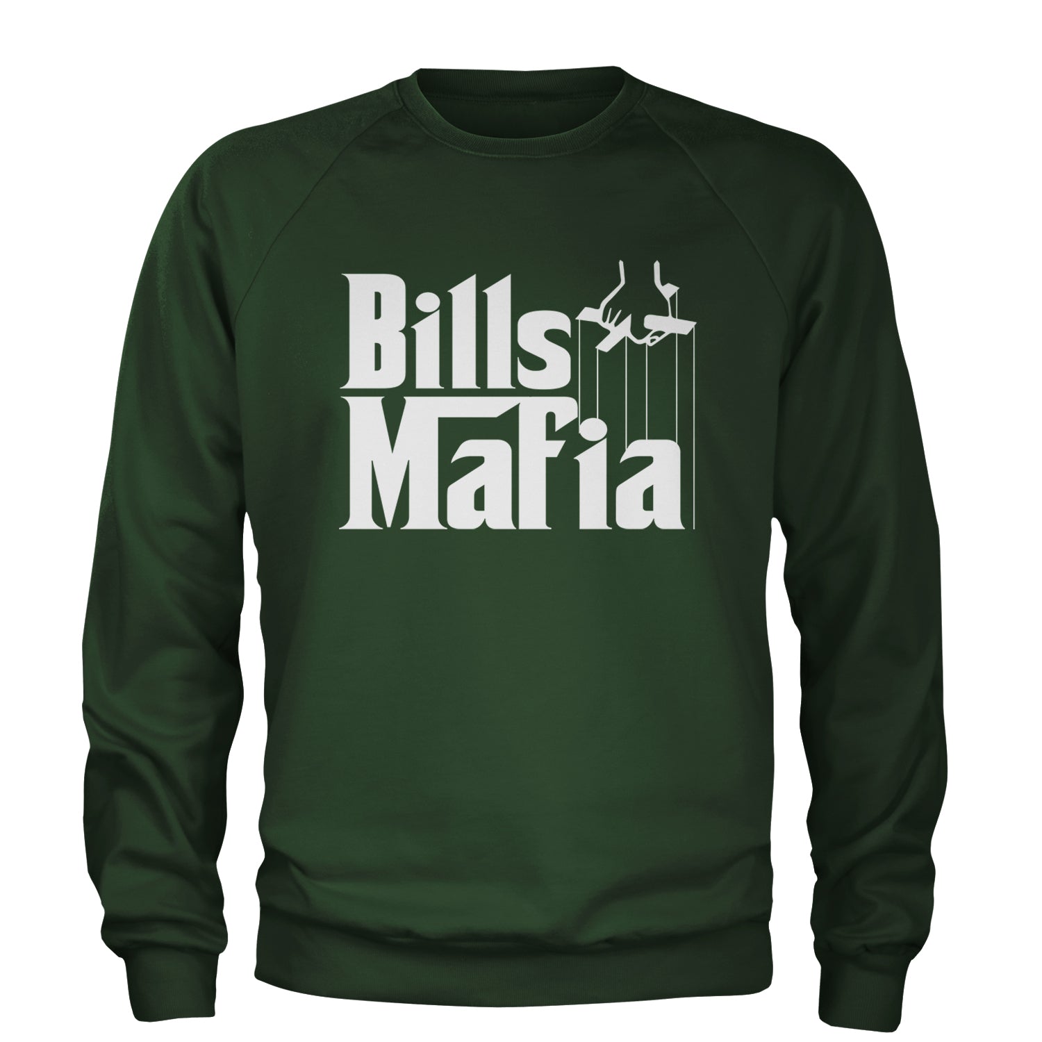 Mafia Bills Mafia Godfather Adult Crewneck Sweatshirt Forest Green