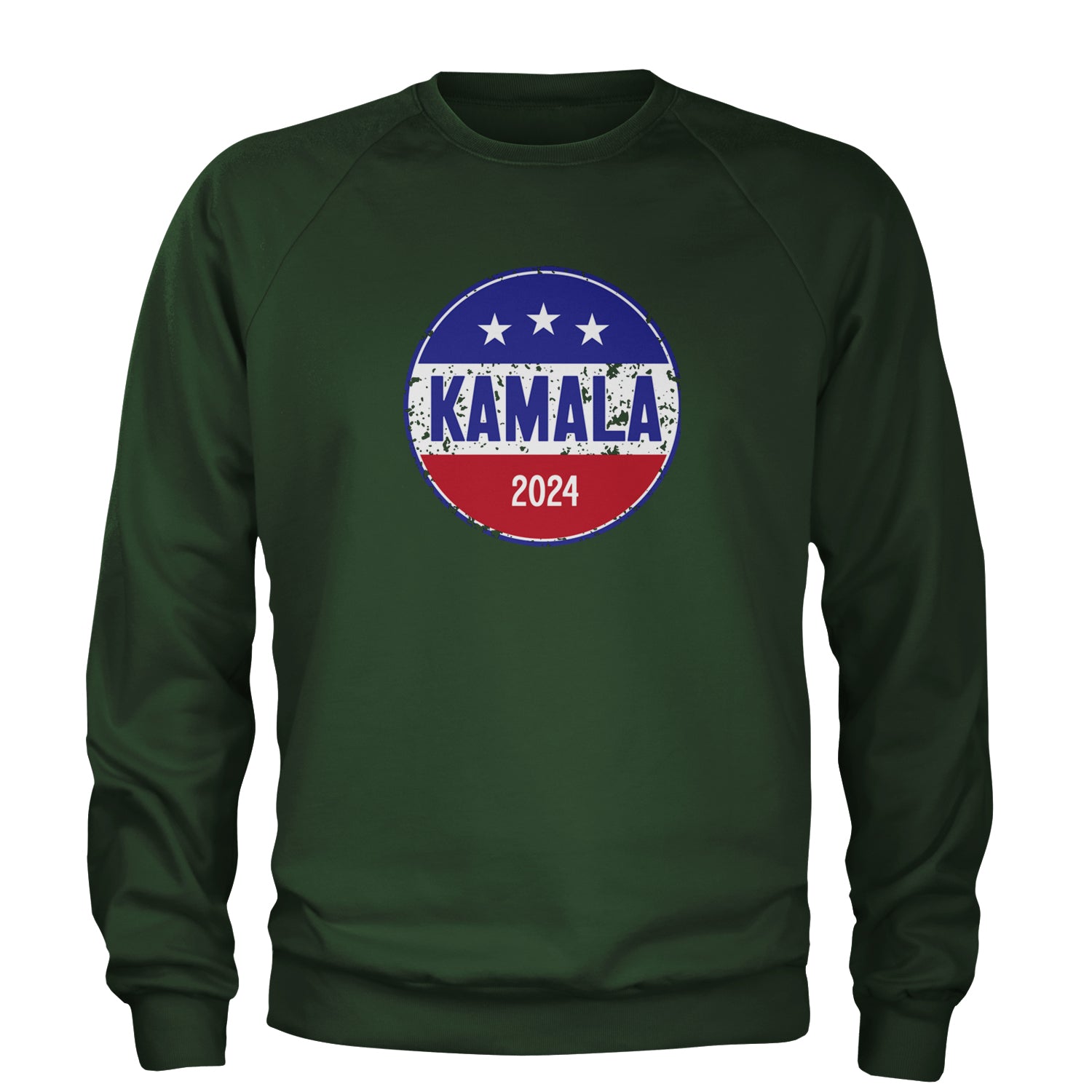 Kamala Badge 2024 - Kamala Harris For President 2024 Adult Crewneck Sweatshirt Forest Green