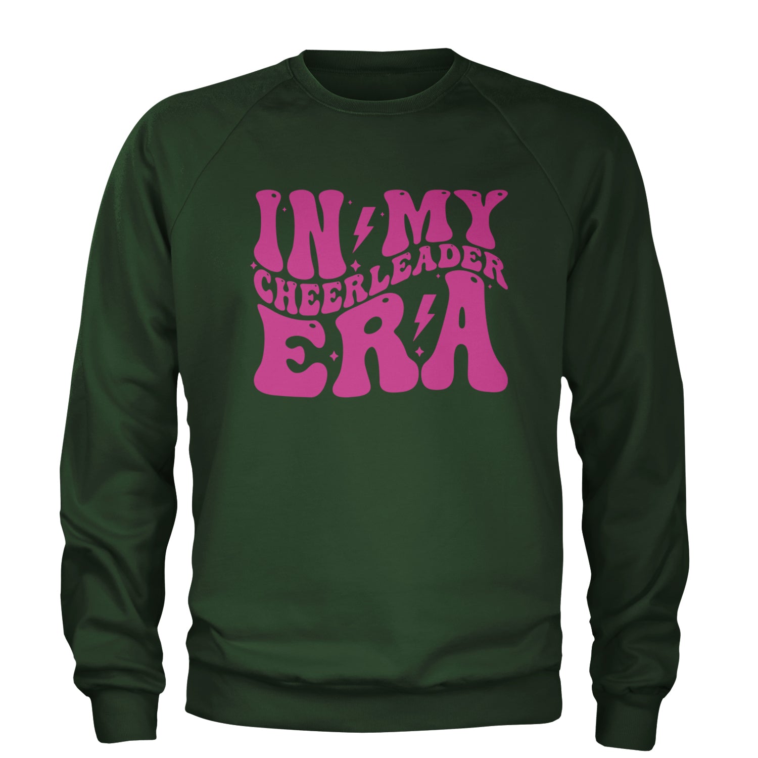 In My Cheerleader Era Adult Crewneck Sweatshirt Forest Green