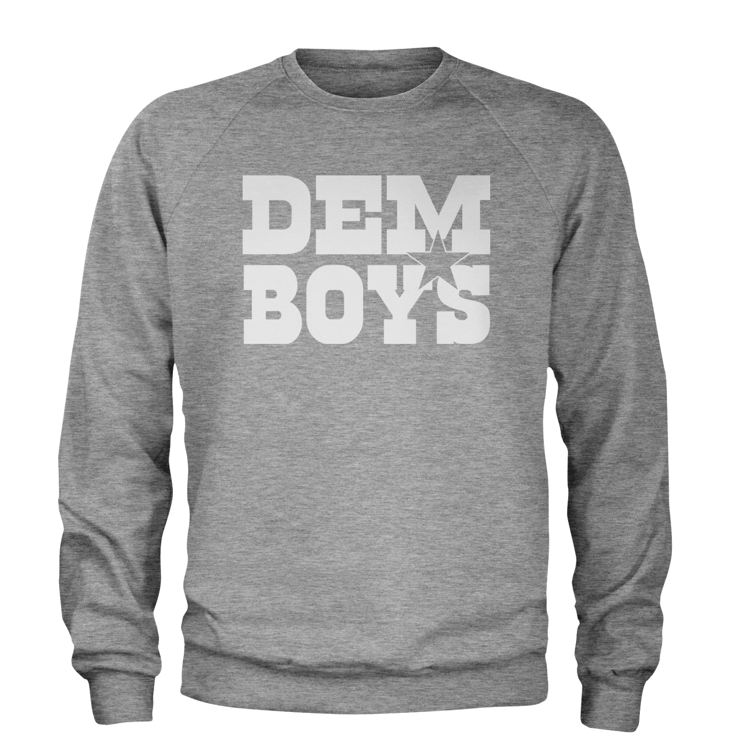 Dem Boys Dallas Football Adult Crewneck Sweatshirt Heather Grey