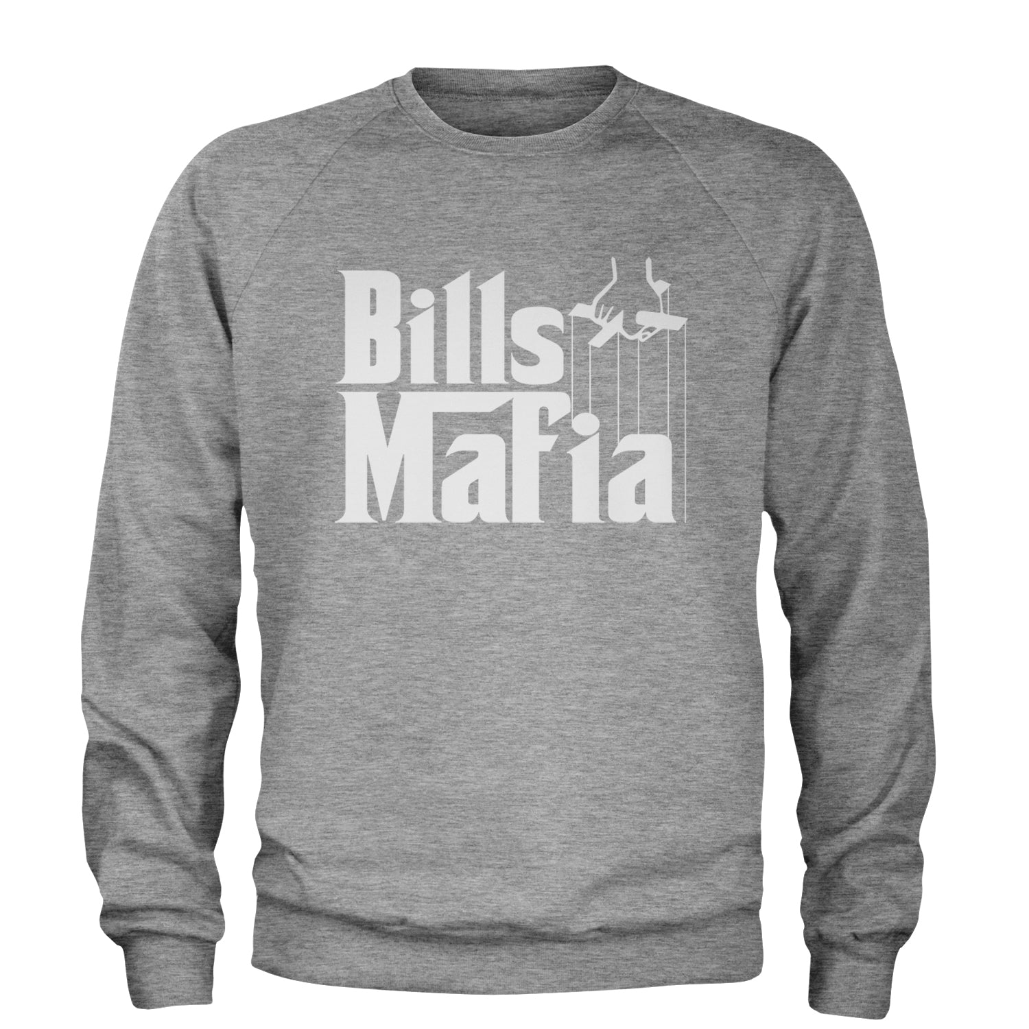 Mafia Bills Mafia Godfather Adult Crewneck Sweatshirt Heather Grey