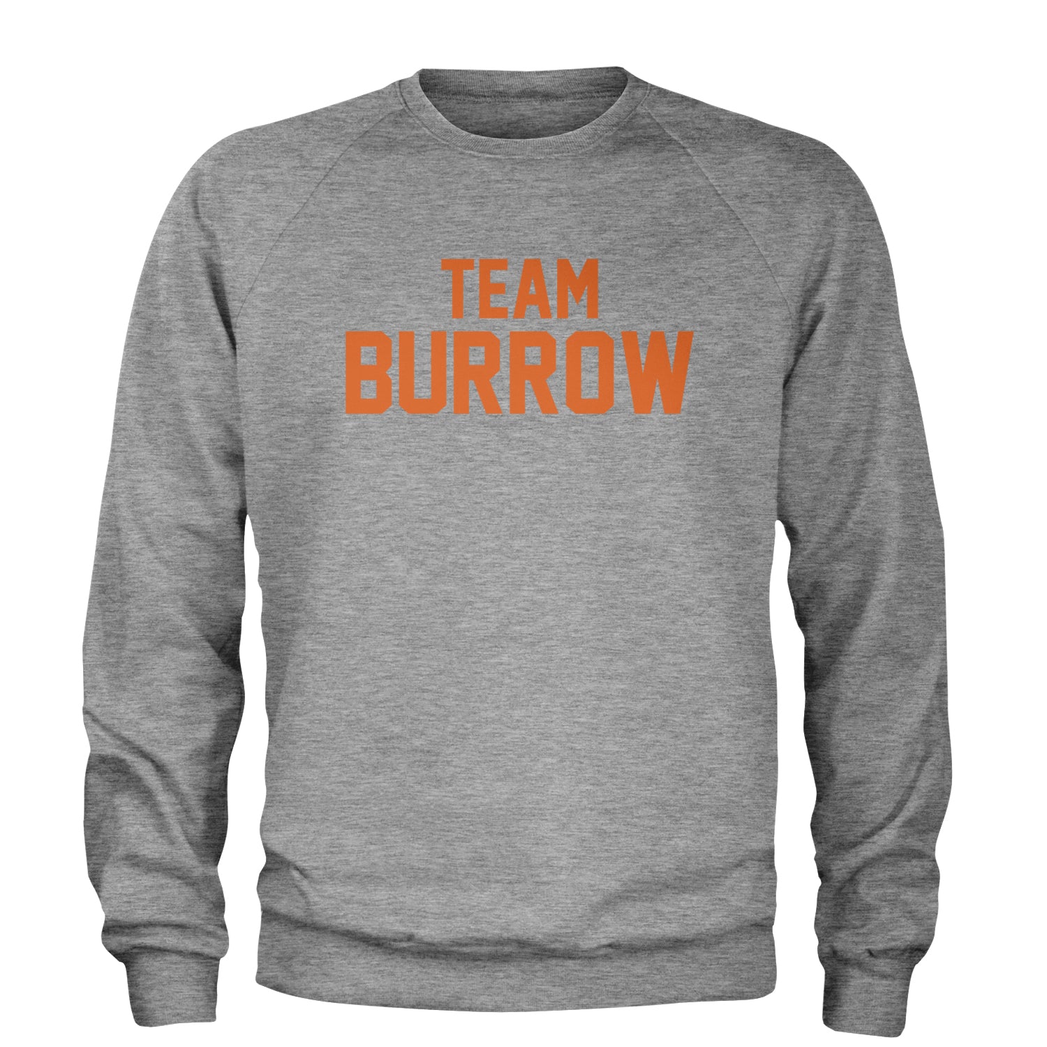 Team Burrow Cincinnati Adult Crewneck Sweatshirt Heather Grey