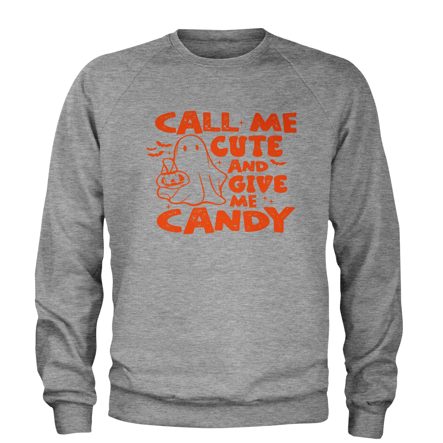 Call Me Cute And Give Me Candy Adult Crewneck Sweatshirt Heather Grey