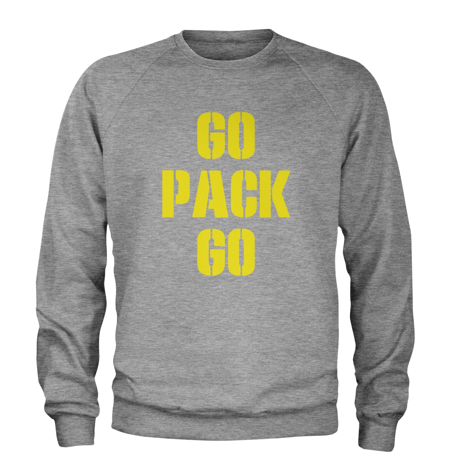 Go Pack Go Green Bay Adult Crewneck Sweatshirt Heather Grey