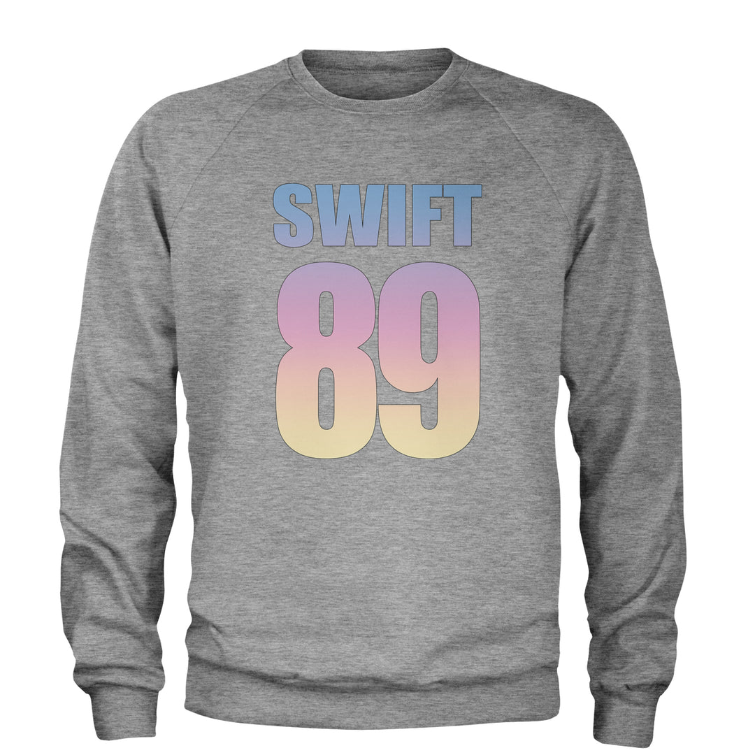 Lover Era Swift 89 Birth Year Music Fan TTPD Adult Crewneck Sweatshirt Heather Grey