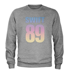 Lover Era Swift 89 Birth Year Music Fan TTPD Adult Crewneck Sweatshirt Heather Grey