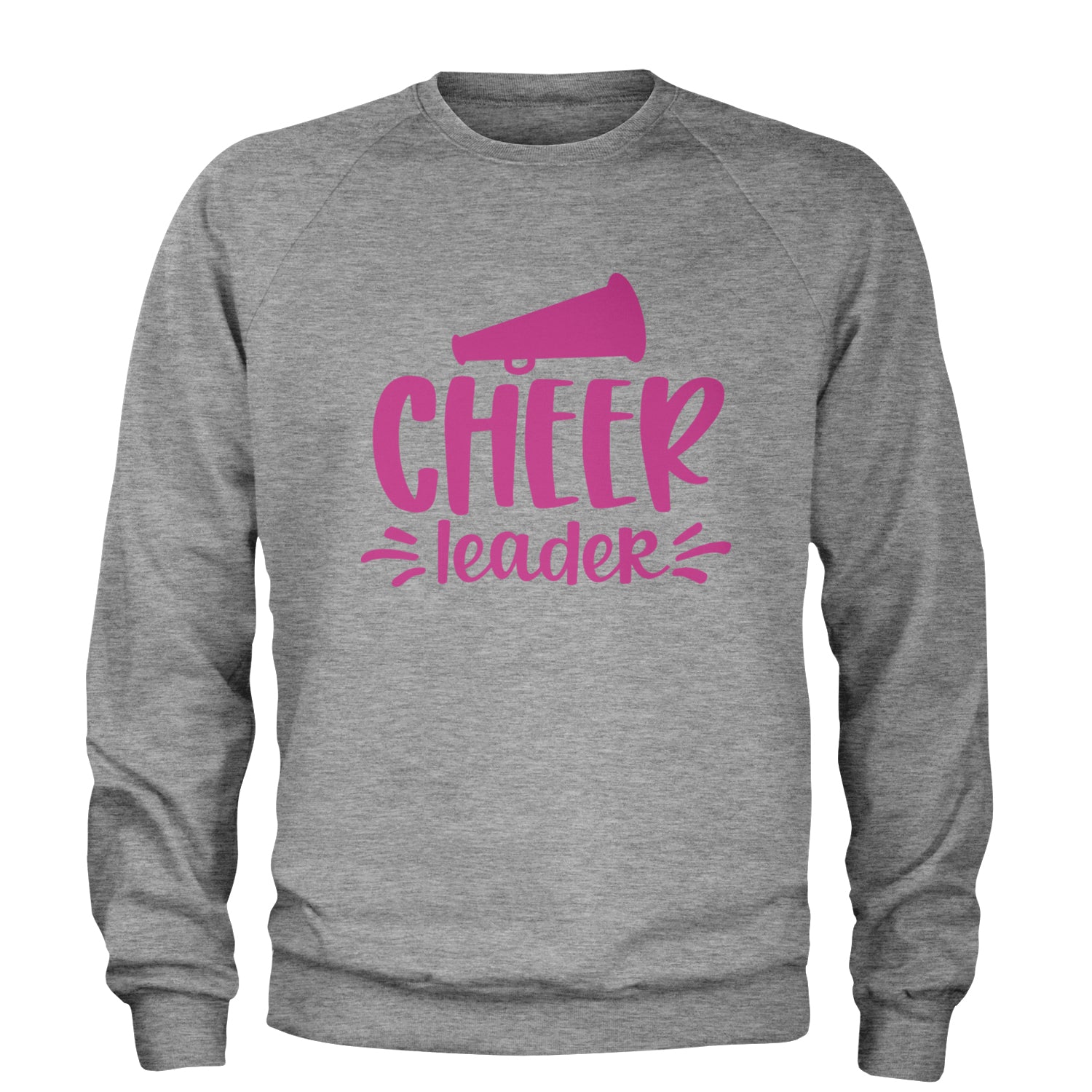 Cheerleader Bullhorn Adult Crewneck Sweatshirt Heather Grey