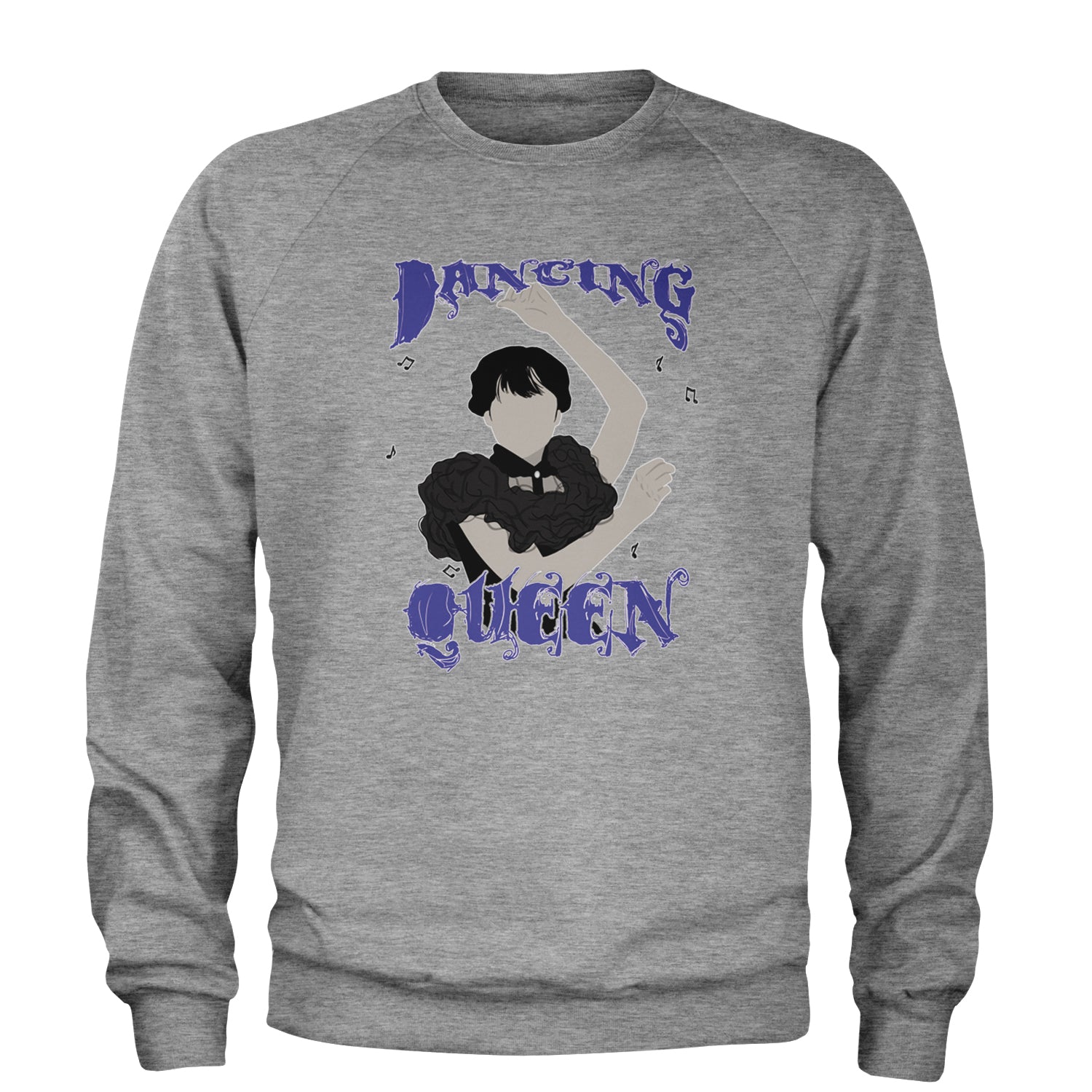 Wednesday Dancing Queen Adult Crewneck Sweatshirt Heather Grey