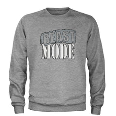 Beast Mode Training Gym Workout Adult Crewneck Sweatshirt Heather Grey