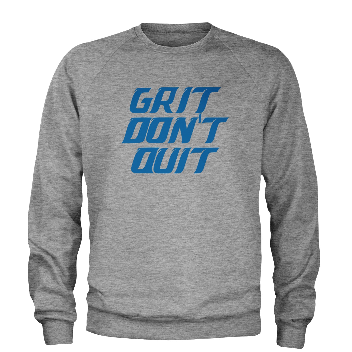 Grit Don't Quit Detroit Grit Adult Crewneck Sweatshirt Heather Grey