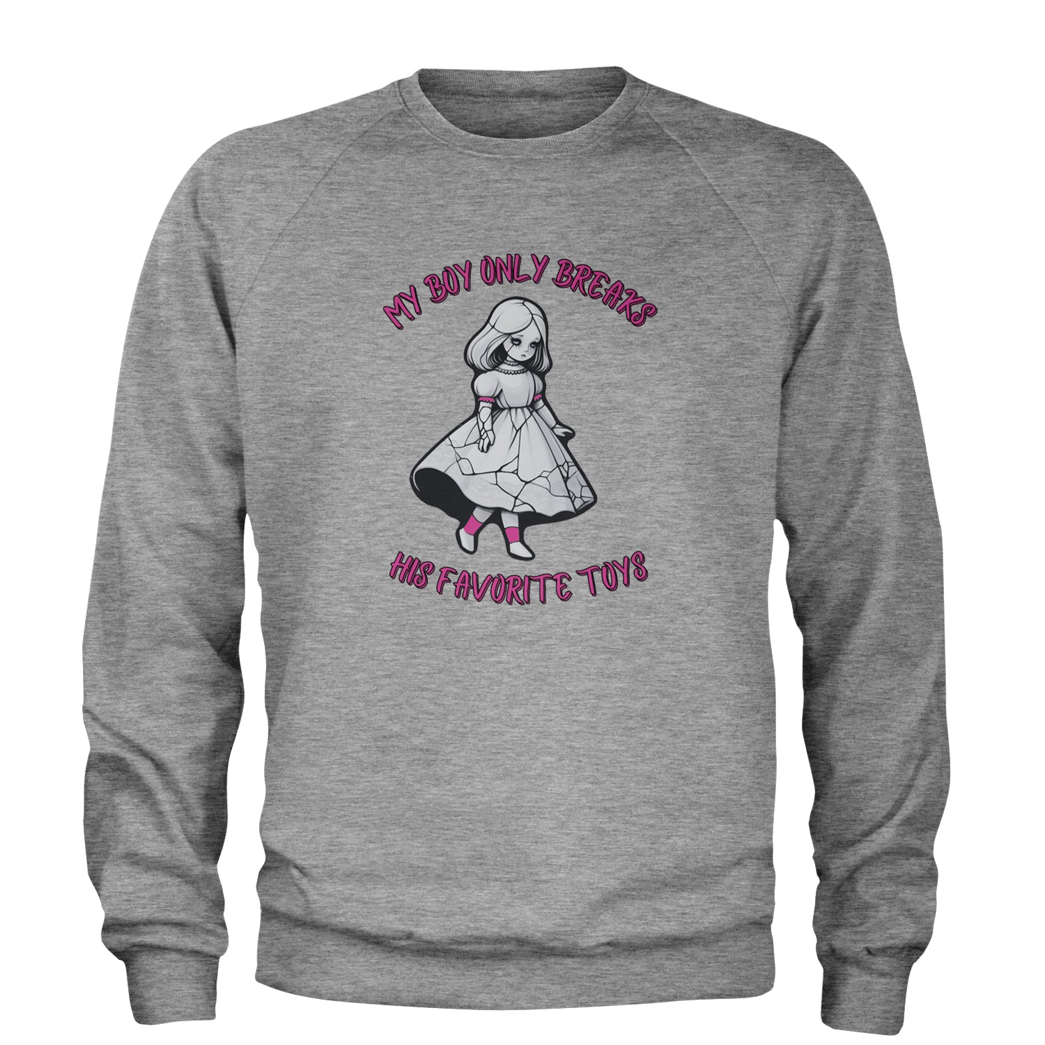 My Boy Only Breaks His Favorite Toys TTPD Music Adult Crewneck Sweatshirt Heather Grey