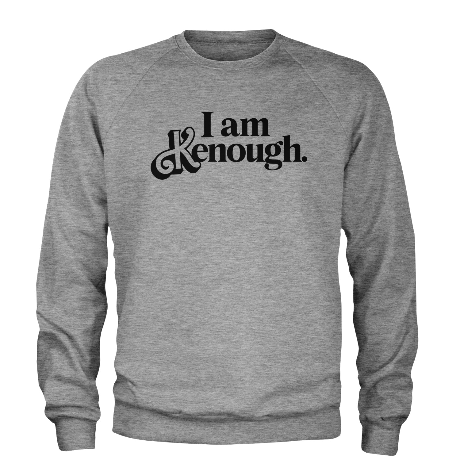 I Am Kenough Barbenheimer Adult Crewneck Sweatshirt Heather Grey