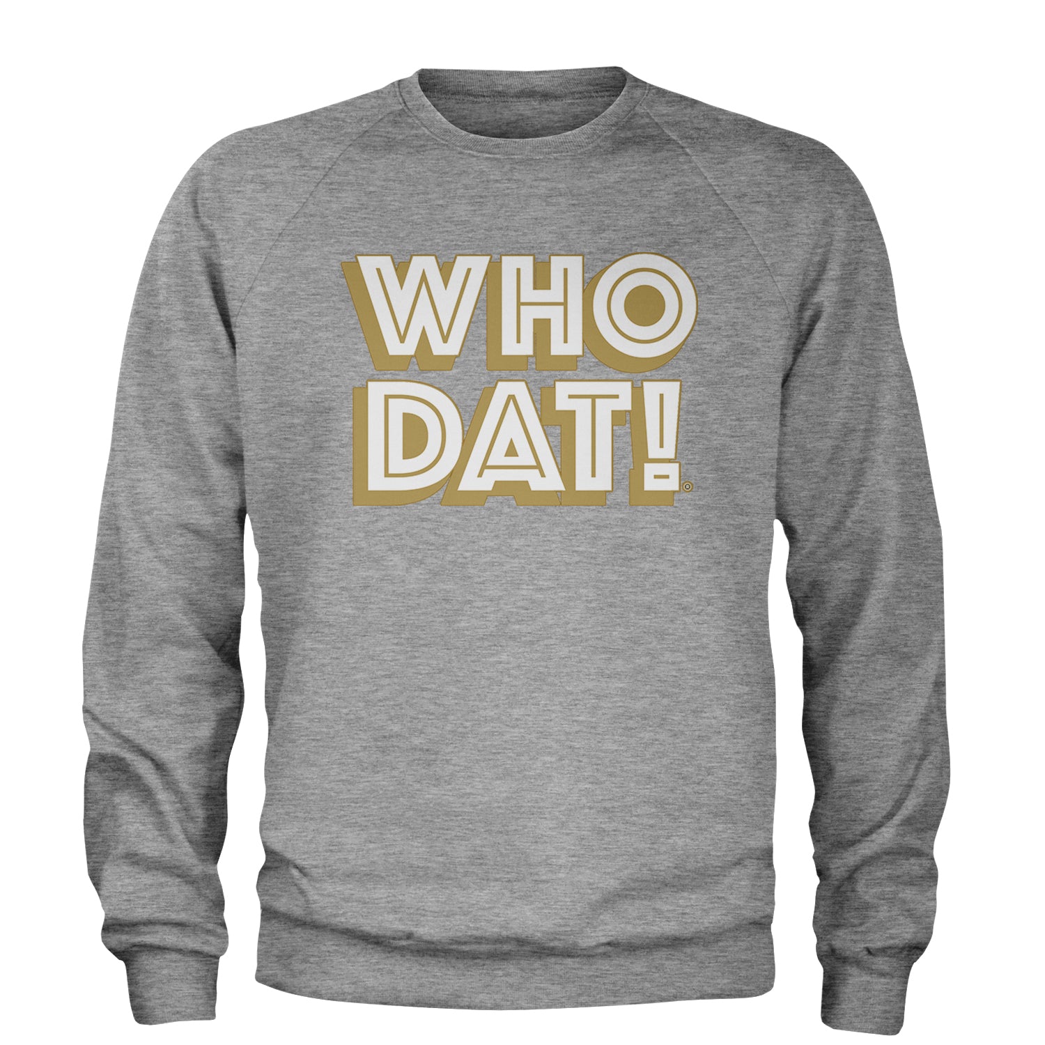 Who Dat Nation Big Bold New Orleans Adult Crewneck Sweatshirt Heather Grey