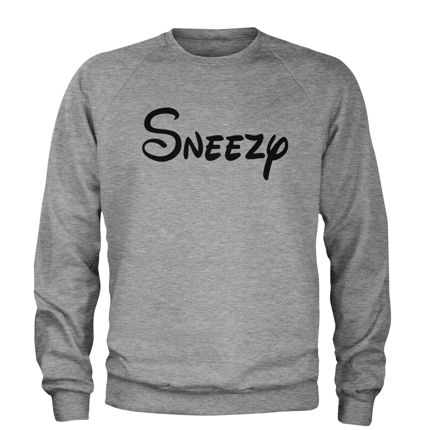 Sneezy - 7 Dwarfs Costume Adult Crewneck Sweatshirt Heather Grey