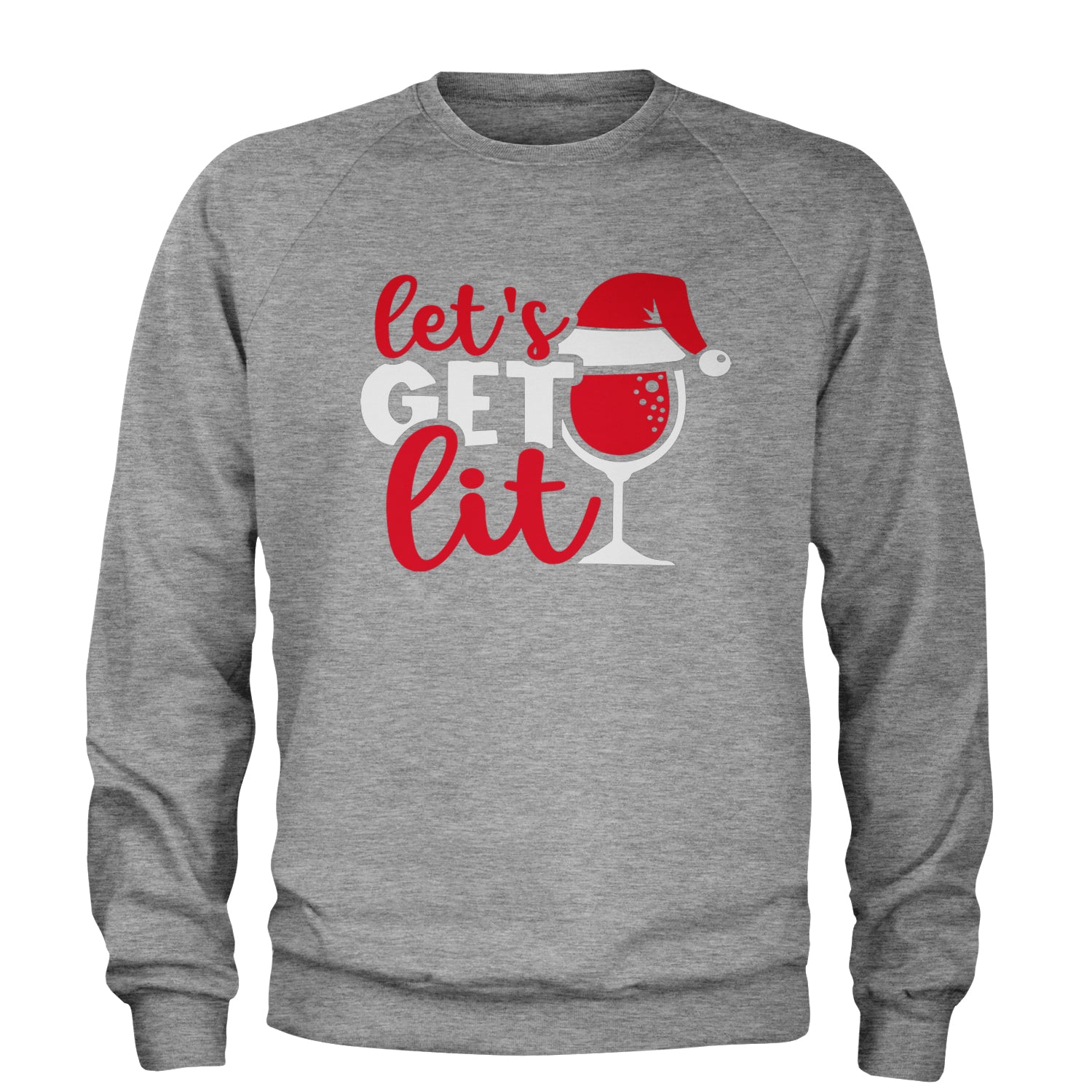 Let’s Get Lit Adult Crewneck Sweatshirt Heather Grey