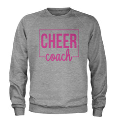 Cheer Coach Cheerleader Adult Crewneck Sweatshirt Heather Grey
