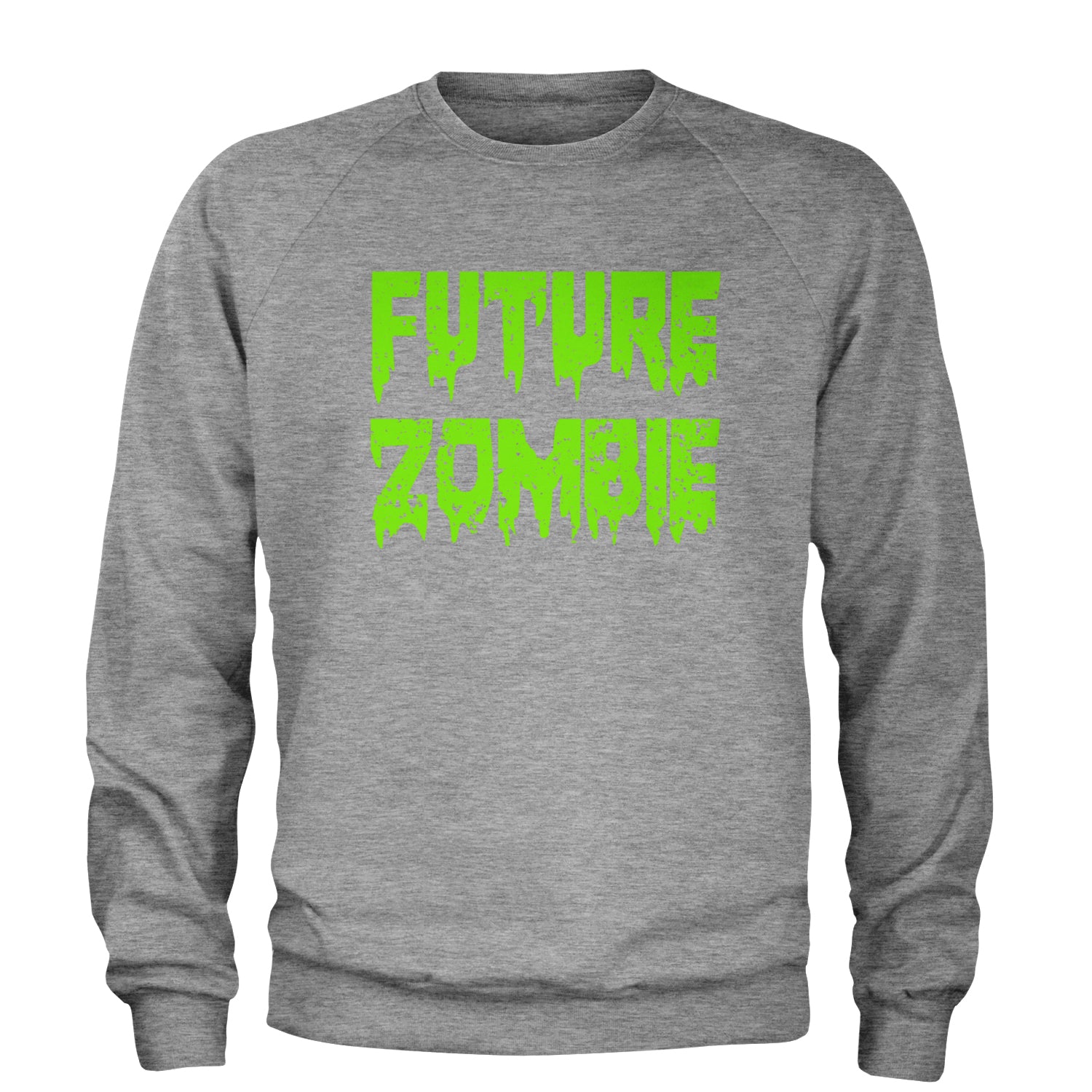 Future Zombie Horror Adult Crewneck Sweatshirt Heather Grey