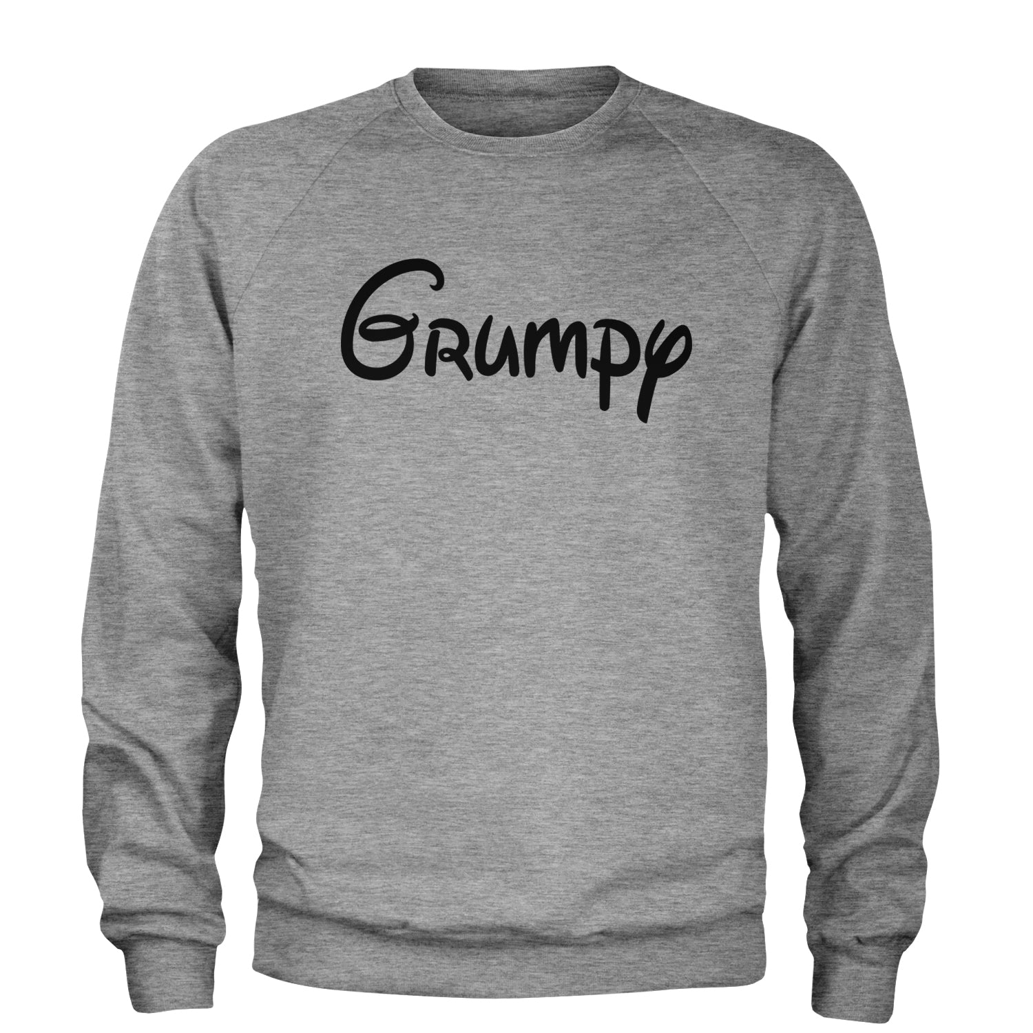 Grumpy - 7 Dwarfs Costume Adult Crewneck Sweatshirt Heather Grey