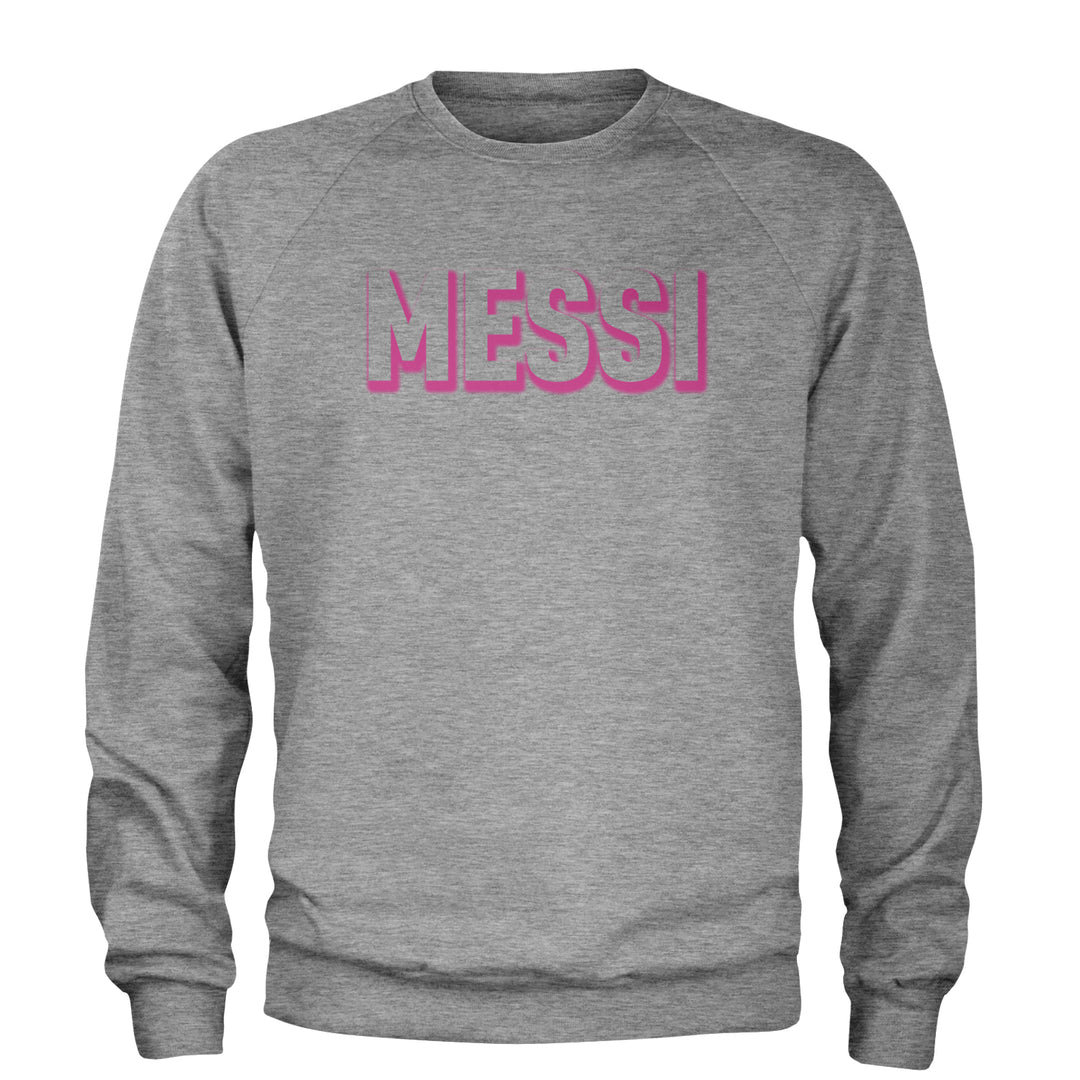 Messi OUTLINE Miami Futbol Adult Crewneck Sweatshirt Heather Grey