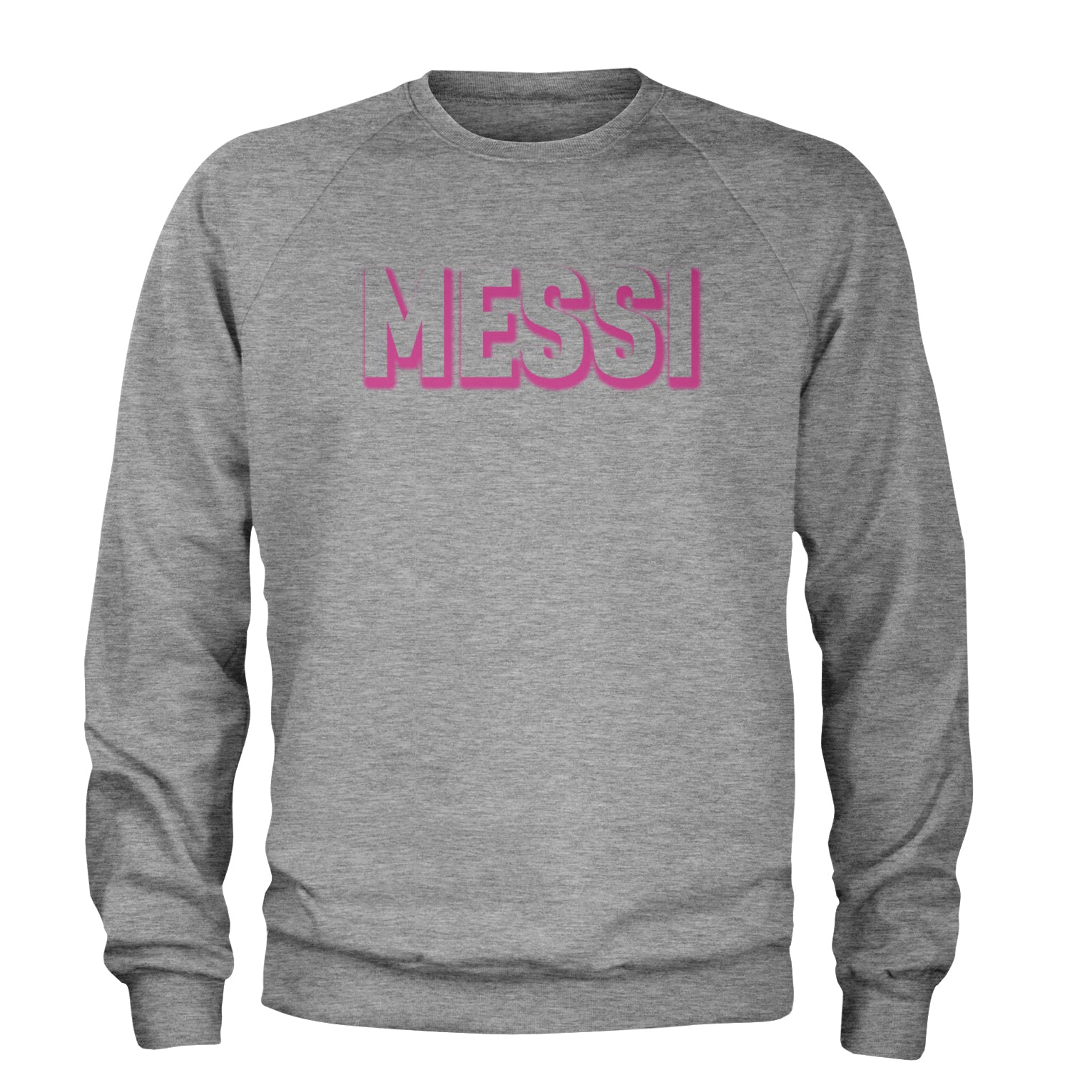 Messi OUTLINE Miami Futbol Adult Crewneck Sweatshirt Heather Grey