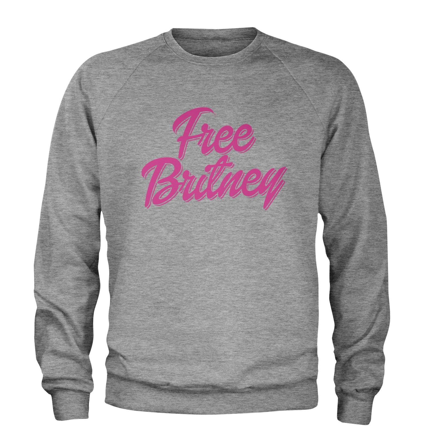 Pink Free Britney Adult Crewneck Sweatshirt Heather Grey