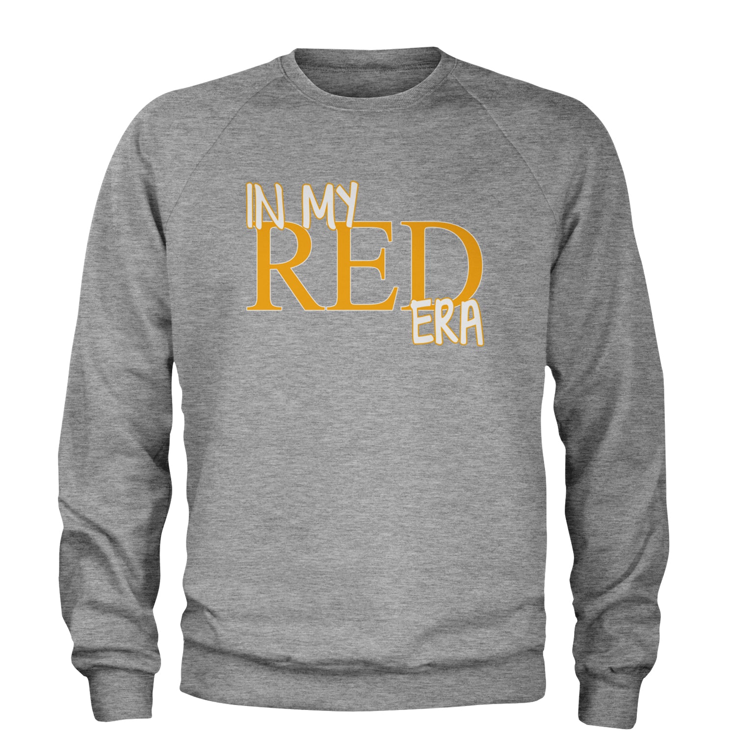 In My Red Era Kansas City Adult Crewneck Sweatshirt Heather Grey