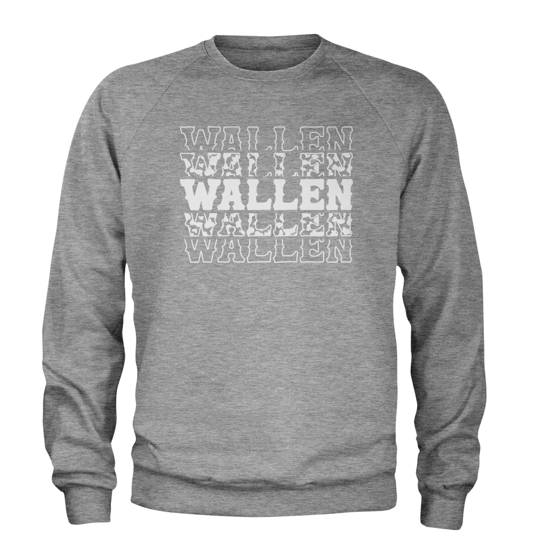 Wallen Country Music Western Adult Crewneck Sweatshirt Heather Grey