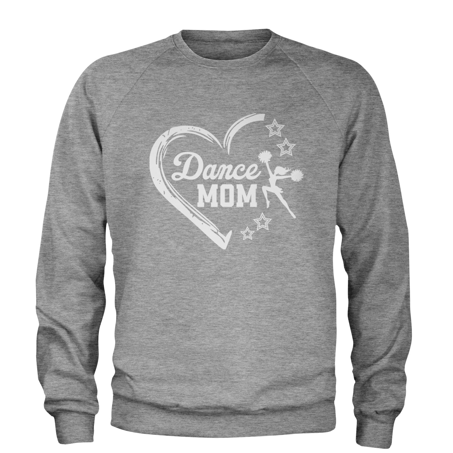 Heart Dance Mom Love Adult Crewneck Sweatshirt Heather Grey